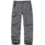 Toomett Mens Hiking Pants boy Scout Convertible Cargo Zip Off Lightweight Quick Dry Breathable Fishing Safari Shorts,6226,36 Grey