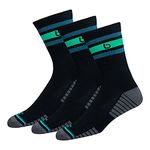 BAMBOS Men's Bamboo Sports Crew Socks for Running & Gym, Pack of 3, (Size UK 7-11, Black)