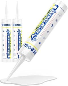 BEBOBLY RV Roof Sealant, Self Leveling Lap Sealant White, RV Caulking Sealant Waterproof, Flexible & Non-Cracking, RV Lap Sealant for Camper, Trailer & Motorhome Roof Repair, Secure Odorless (2 Pack)