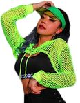 Avidlove Womens Neon 80S Clothes for Women Fishnet Shirt Halloween Fishnet Top Green L