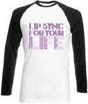Hippowarehouse Lip sync for Your Life Unisex Long Sleeve Baseball Two Tone t-Shirt