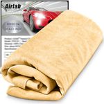 Airlab Large Genuine Chamois Leather XXL/90x60 cm, Shammy Leather Cloth, Car Washing Drying Towel, Natural Real Leather Cleaning Wipes for Mirrors, Glasses, Window, Display, Bathroom & Kitchen