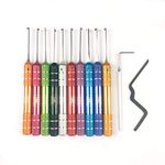 TPM Go 10Pcs Dimple Lock Pick Kaba Lock Pick Set,Colorful Civil Kaba Lock Opener Locksmith Tool