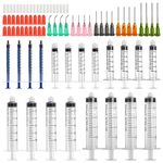 Glue Applicator Syringe with Blunt Tip Needle and Cap, for Liquid, Glue, Ink, Perfume, Lip Gloss Making