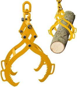 32IN Log Lifting Tongs,Log Grapple,Timber Claw Hook 4 Claw Timber Heavy Duty Solid Steel Swivel Dragging Steel Tongs Log Lifting Lumber Skidding Tongs Logging Grabber
