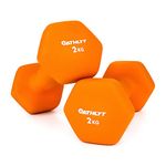 Athlyt - Neoprene Dumbbell Weights, 2 x 2kg, 02# 2 X 2 Orange