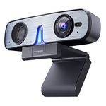 Webcam with Microphone, ROCWARE RC08 Web Camera for Desktop Computer, USB Webcam 1080p 2K Streaming Camera, Auto Focus Webcam with Built-in Mic, High-Performance Speaker, and Easy Plug-and-Play