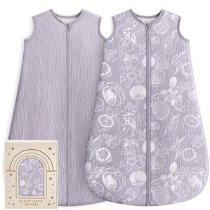 Yoofoss Baby Sleep Sack 0-6 Months 0.5 TOG Baby Wearable Blanket, 100% Muslin Cotton Infant Toddler Sleeping Sack 2-Way Zipper Lightweight Sleepsack