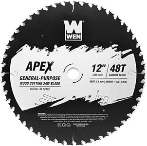 WEN BL1248C Apex 12-Inch 48-Tooth Carbide-Tipped General-Purpose Industrial-Grade Woodworking Saw Blade with Cool-Cut Coating