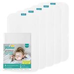 Biloban Changing Pad Liners 100% Waterproof (5 Count), Machine Washable & Dryer and Super Soft, Extra Large 28" X 15" Flannel Baby Diaper Changing Pad Liner, White