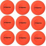 TronX Orange Plastic Floor Hockey Pucks - 9 Pack