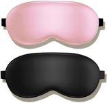 Silk Sleep Mask, Sleeping Eye Mask, Blackout Eye Covers, Daytime Travel Silk Eye Mask Night Sleeping Mask for Women Men (Pink+black)