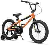 cubsala 18 Inch Little Kids Bike for 5 6 7 8 Years Old Boys Girls Youth BMX Style Bicycle with Training Wheels Coaster & Rear V Brake, Orange