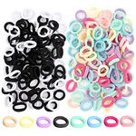 200 Pcs Candy Color Hair Bands, Small Elastics Hair Bobbles Hair Ties Stretch Strong Hairbands Colorful Seamless Ponytail Holders for Girls Kids