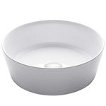 Kraus KCV-205GWH Ceramic Above counter Round Bathroom Sink, 15.75 x 15.75 x 5.38 inches, White