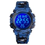 Kid's Watch, Boys Watch Digital Sport Outdoor Multifunction Chronograph LED Waterproof Alarm Calendar Analog Watch for Children with Silicone Band