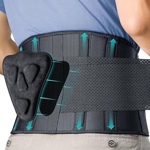 FEATOL Back Brace for Lower Back Pain Relief，Heavy Work Lifting, Sciatica, Herniated Disc with Ergonomically 3D Silicone Pad Men & Women，3XL