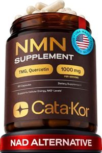 Cata-Kor NMN Supplement – 4-in-1 NAD Supplement with Quercetin | TMG | Resveratrol – NMNH Alternative – Supports Cellular Energy & NAD+ Level – 60 Capsules – Third-Party Tested (1 Pack)