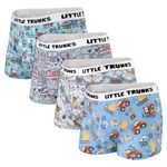 LittleForBig Men’s Breathable Durable Cotton Underwear Moisture-Wicking Cars Little Trunks 4 Pack Boxer Briefs Set Multicolor XXL