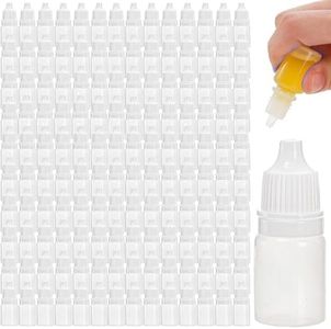 Nicunom 150 Pcs Plastic Dropper Bottle, 5ML Empty Plastic Squeezable Dropper Bottles White Eye Dropper Bottles Portable Eye Liquid Dropper with Cap and Plug