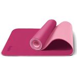 KEPLIN Yoga & Exercise Mat with Carry Strap, Large Non-Slip Comfortable Training & Workout Floor Mat for Home or Outdoor, Gym, Pilates, Gymnastics, HiiT, Stretching & Meditation (Light & Dark Pink)