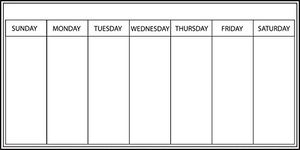 Wall Pops WPE98895 Dry Erase Peel and Stick Whiteboard Dry-Erase Weekly Calendar 13" x 26"