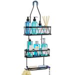 HapiRm Shower Caddy over Shower Head, Rustproof & Waterproof Shower Caddy Hanging with with Soap Holder & 4 Hooks, No Drilling Shower Shelf & Shower Organizer Hanging for Shampoo, Soap