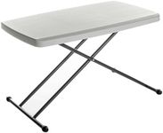 Proposed Attribute: Iceberg IndestrucTable Classic Personal Folding Table, Heavy Duty Utility Table, Adjustable Height, Platinum, 19.5” L x 30” W x 28" H