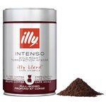 illy Intenso Ground Coffee, Dark Roast, 100% Arabica, Coarse Grind for Cafetiere & Filter Coffee, Suitable for Drip Coffee Makers, 250g Tin