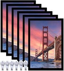 ijuerybai 6 Sets 16x24 Picture Frame, Frames for 16 x 24 Canvas Collage Photo Poster Certificate Wall Gallery, High Transparent Horizontal Vertical Black 16 by 24 Inches