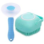 Emily Pets Grooming Combo Pet Slicker Brush and Bath Brush, Cleaning And Shower Bathing for Dogs and Cats (Pack of 2 Multicolor)