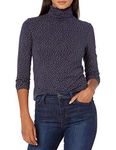 Amazon Essentials Women's Long-Sleeve Turtleneck (Available in Plus Size), Camel Navy Dots, S