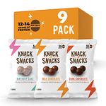 Knack Snacks | Crunchy Protein Balls - Variety Pack (9x 34 gram Bags) | High Protein Snack, Gluten Free Low Sugar, Protein Bar