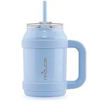 REDUCE Cold1 32 oz Tumbler with Handle - Vacuum Insulated Stainless Steel Desk Mug with Sip-It-Your-Way Lid and Straw - Keeps Drinks Cold up to 30 Hours - Sweatproof, Dishwasher Safe - OG Glacier