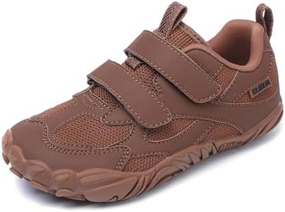 KUBUA Kids Barefoot Shoes Toddler Boys Girls Minimalist Zero Drop Sneakers for Sports Running Walking Tennis Hiking Pure Brown 9.5 Toddler