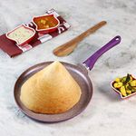 Wonderchef Royal Velvet Non-Stick, PFOA-Free and Nickel-Free Aluminum Indian Cooking Dosa Tawa Crepe Pan, 28cm, Violet