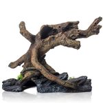 Taomypets Fish Tank Decorations Aquarium Décor Resin Artificial Tree Trunk Root (D)