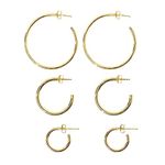 XPNSV Luxury Gold Hoops Pack set of 3,Jewellery Gift Set for Women & Girls | Anti Tarnish, Light Weight, Diwali Special Jewellery for Women, Girls and Her