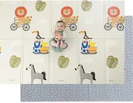 Taf Toys Extra-Large Cushioned Folded Baby Play Mat Foam Play Mat, 79" x 59" Large Baby Mat for Floor Foldable Playmats for Babies and Toddlers, Waterproof Foam Playmat, Kids Play Mat with Travel Bag