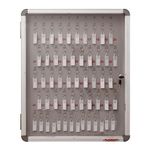 ALKOSIGN Key Cabinet for 50 Key-Chains with Steel Back and Inbuilt Slots | Key Manager, Key Storage, Key Organizer, Lockable Cover, for Industrial Use, Factories, Offices, Hotels, Security Office