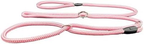No More Pulling! Anti Pull Lead Field Figure 8 / Halter/Head Collar One Size Fits All Super Soft Braided Nylon Comfortable Make Your Walks More Enjoyable -Instructions Included (Pink)