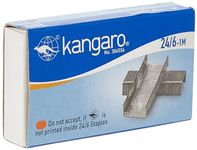 Kangaro Desk Essentials 24/6-1M Heavy Duty Steel Wire Staple Pins| 1000 Staples | Perfect for Office, Home & School | Pack of 20