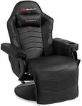 Goplus Massage Gaming Chair, Racing Style Gaming Recliner w/Adjustable Backrest and Footrest, Ergonomic High Back PU Leather Computer Office Chair Swivel Game Chair w/Cup Holder and Side Pouch