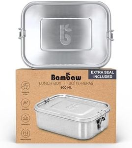 Bambaw Stainless Steel Bento Box | Adjustable Compartment Kids Metal Lunch Box | Stainless Steel Lunch Box For Kids | 27oz Metal Container | Leakproof Stainless Steel Food Containers with Lid | 800 ML
