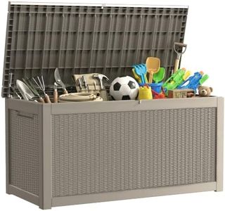Yardgrace Outdoor Storage Box, 320 Gallon Waterproof Deck Box [Upgraded 3.0], Dual Gas-Spring Ultimate Resin Organizer for King Cushions, Heavy-Duty Lockable Estate Storage Bench, Backyard BBQ, Grey