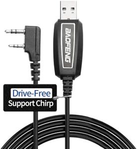 Baofeng USB Programming Cable PL2303 Support Chirp for Baofeng UV-5R,BF-F8HP, 5RM,UV-21R,UV-5G Plus,UV-17R,K5PLUS,GM-15Pro GM-5RH TIDRADIO TD-H3 8 Quansheng UV-K5 8 Handheld ham Radio with Driver