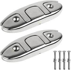 SHENGHUISS Boat Flip Up Cleat Stainless Steel 316 Marine Folding Flush Mount Dock for Lines Mooring Accessories 6 inch