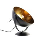 Qazqa - Industrial Table Lamp I Table Light Black with Gold Adjustable - Magna- - Modern - Suitable for LED E27 | 1 Light - Steel Table lamp - Suitable for Living Room I Bedroom I