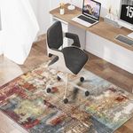 WTHYGB Office Chair Mat for Hardwood Floor Abstract Washable Desk Throw Rug for Rolling Chair Non-Slip Computer Chair Protector 48”x60”