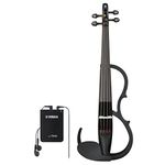 Yamaha YSV104BLA Silent Violin with D'Addario Zyex Strings, Piezo Pickup and Control Box, in Black